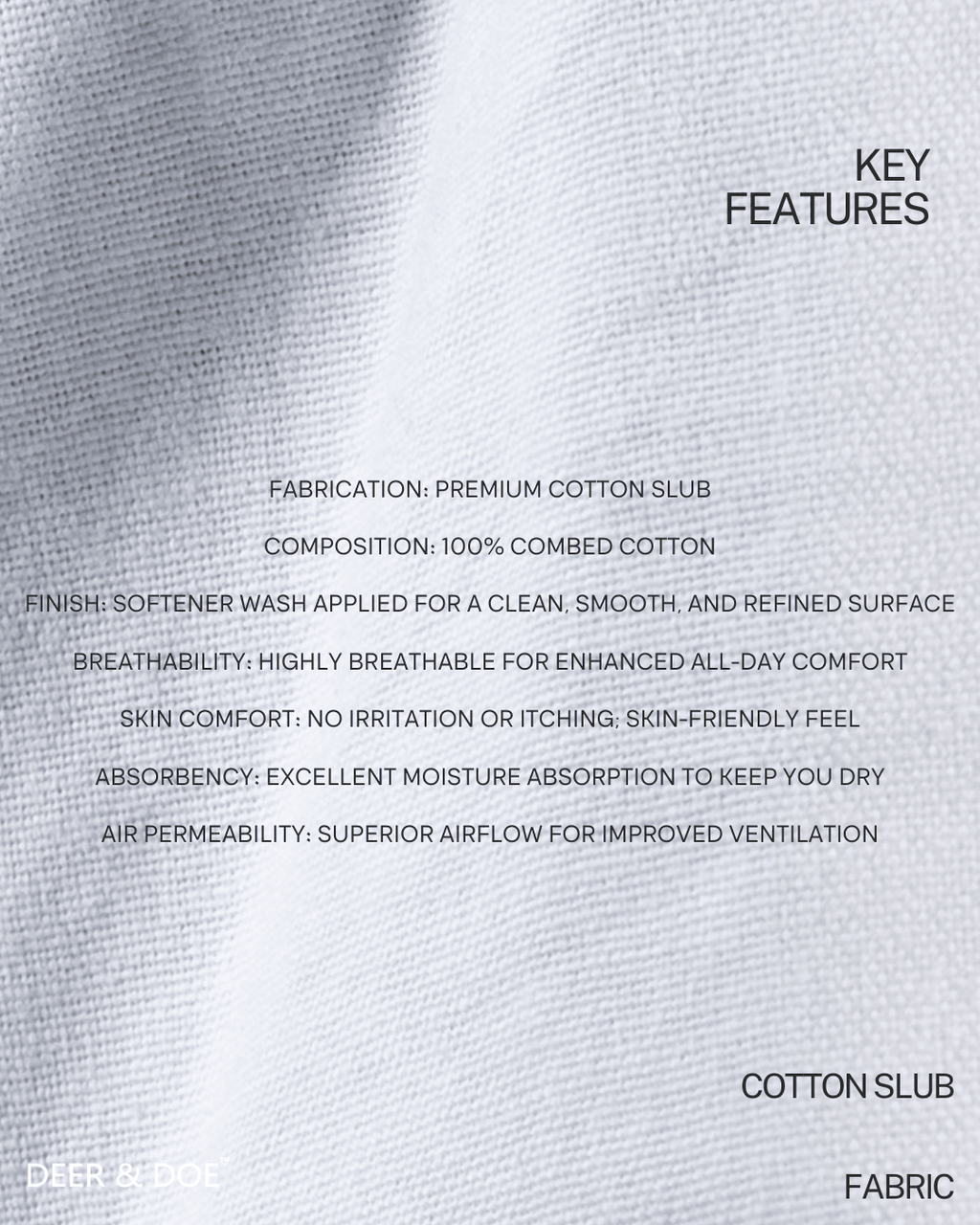 PREMIUM COTTON SLUB BAGGY TROUSERS - UNISEX - DEER & DOE