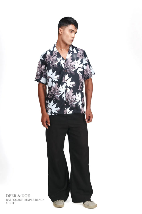 BALI COAST– MAPLE BLACK SHIRT - DEER & DOE