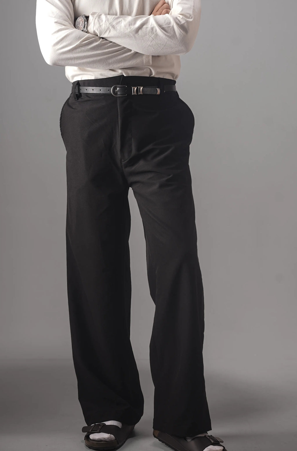 UNISEX CORTEZ TAILORED BAGGY PANTS- BLACK (WINTER EDITION)