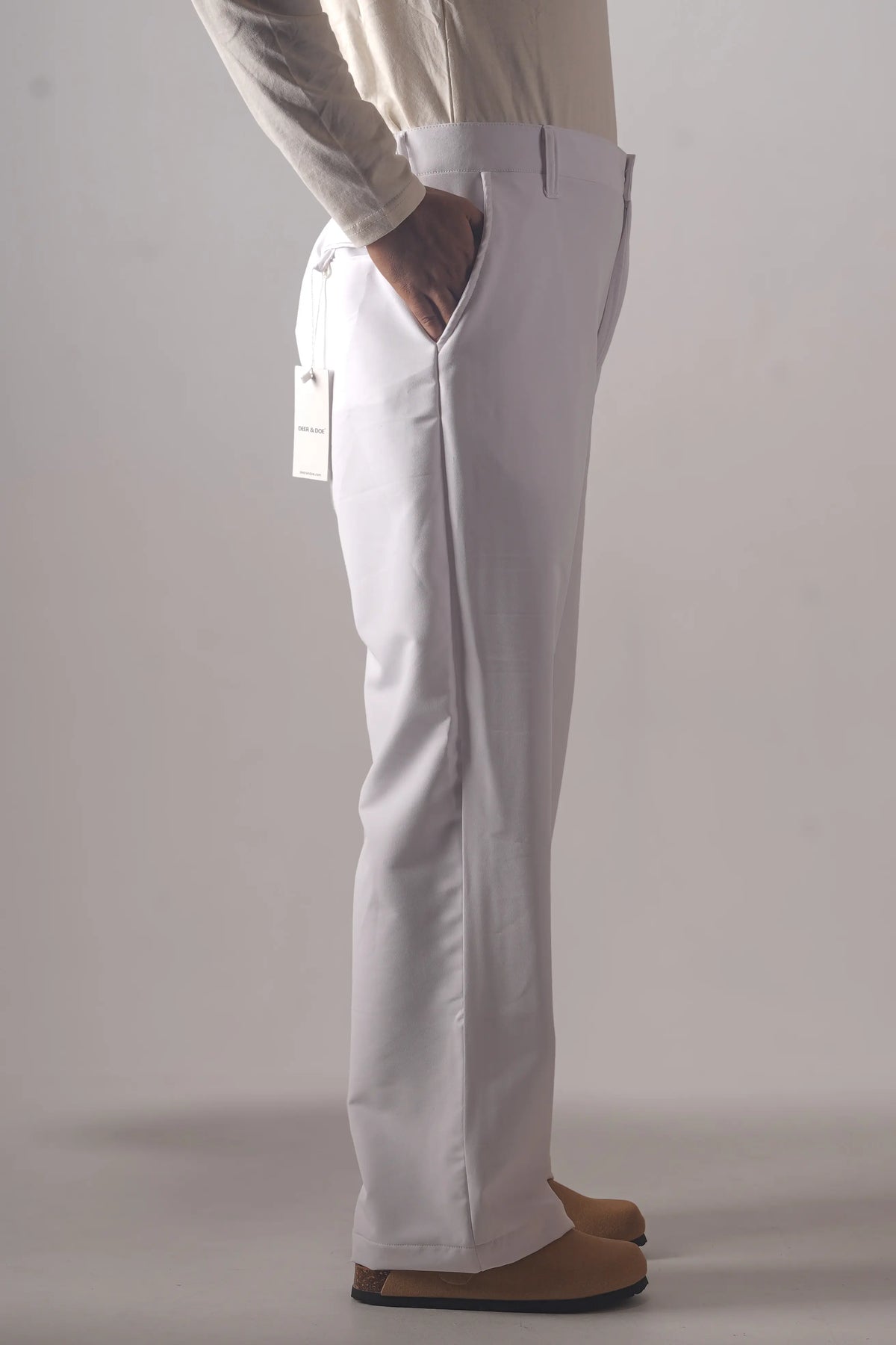 UNISEX CORTEZ TAILORED BAGGY PANTS- WHITE (WINTER EDITION)