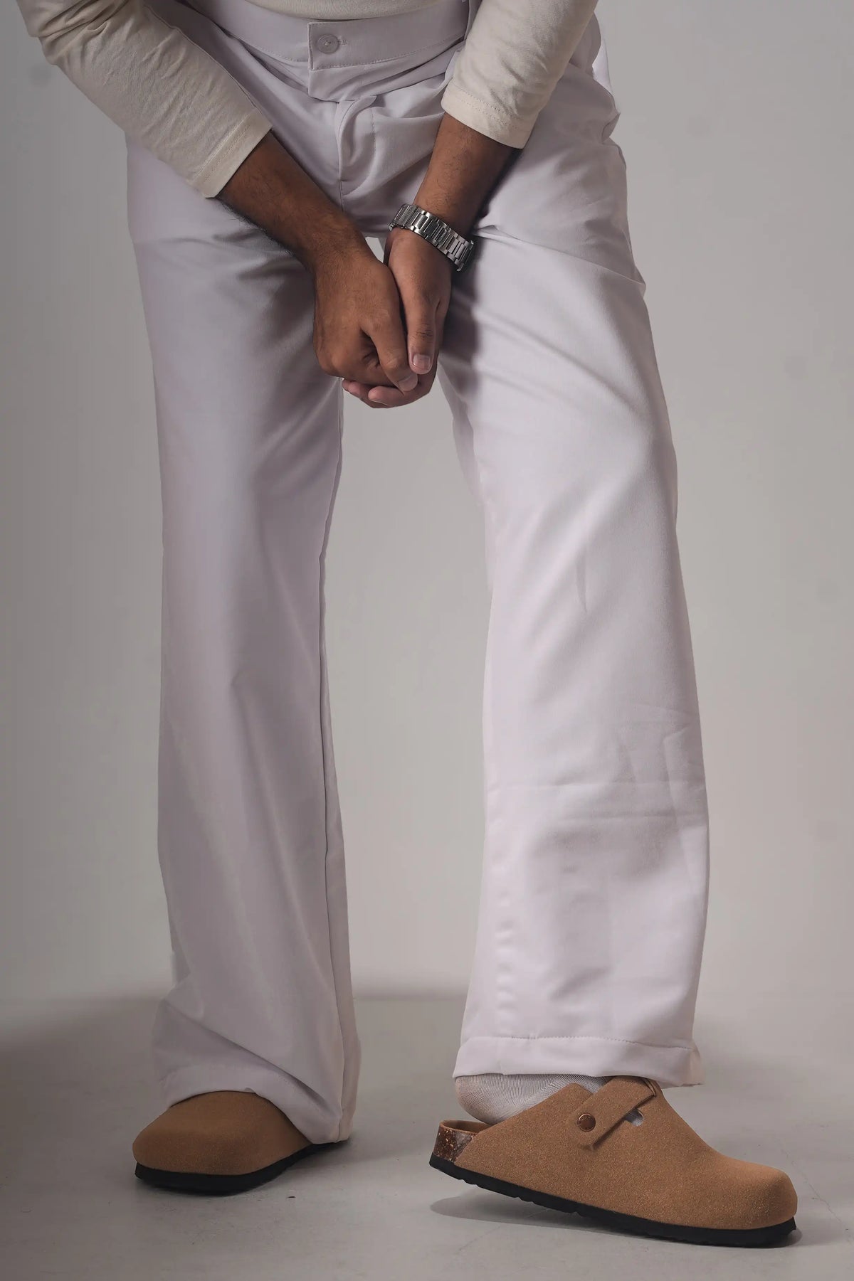 UNISEX CORTEZ TAILORED BAGGY PANTS- WHITE (WINTER EDITION)