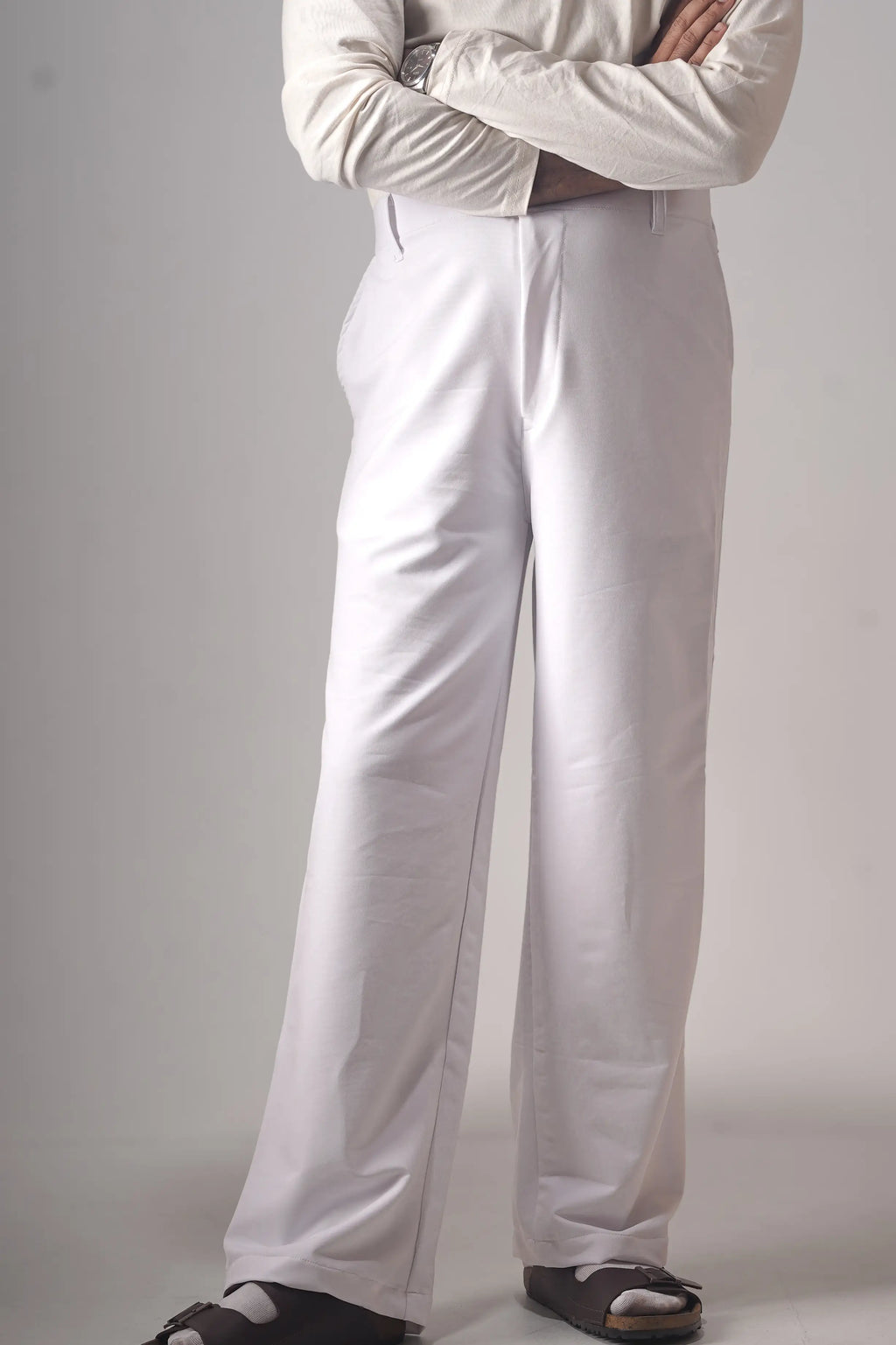 UNISEX CORTEZ TAILORED BAGGY PANTS- WHITE (WINTER EDITION)
