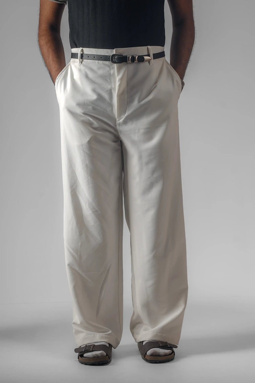 UNISEX CORTEZ TAILORED BAGGY PANTS- OFF WHITE (WINTER EDITION)