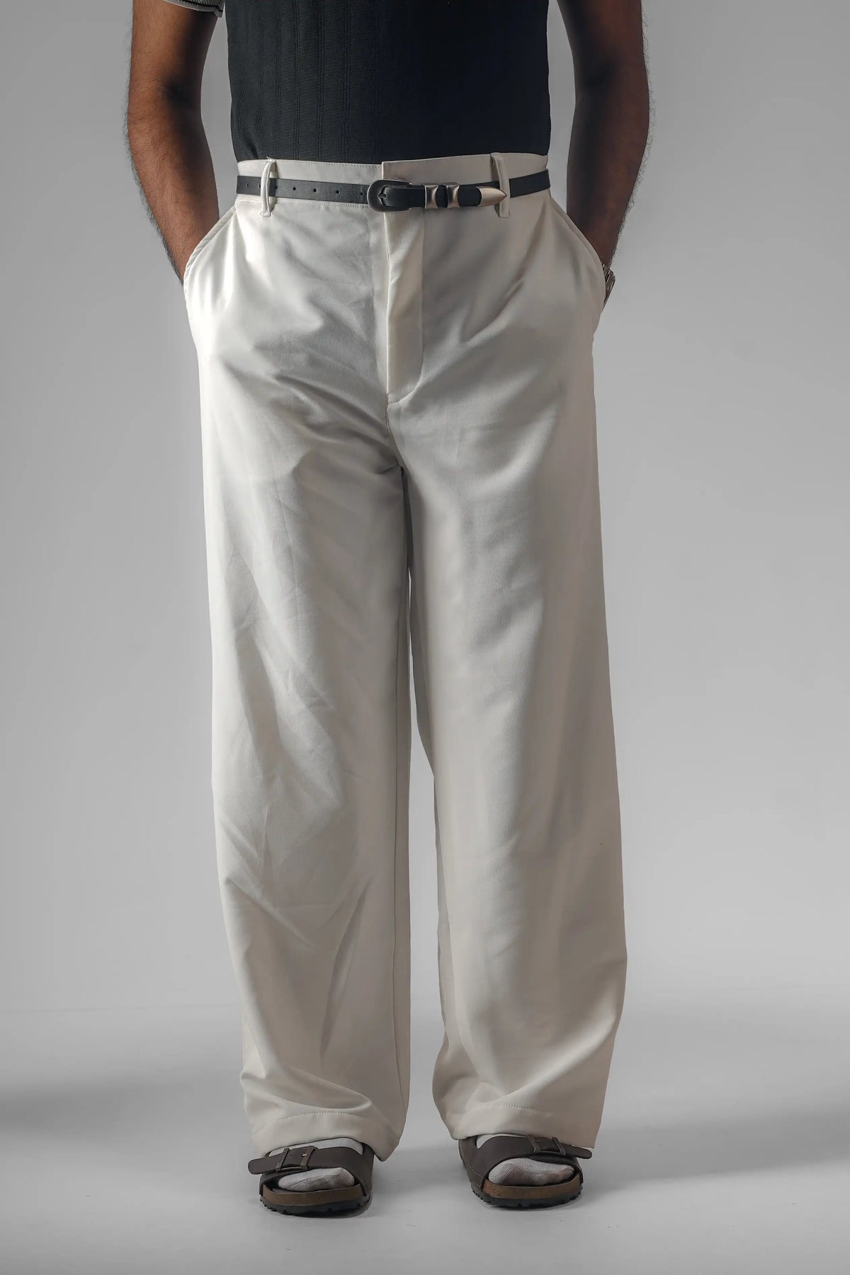 UNISEX CORTEZ TAILORED BAGGY PANTS- OFF WHITE (WINTER EDITION)