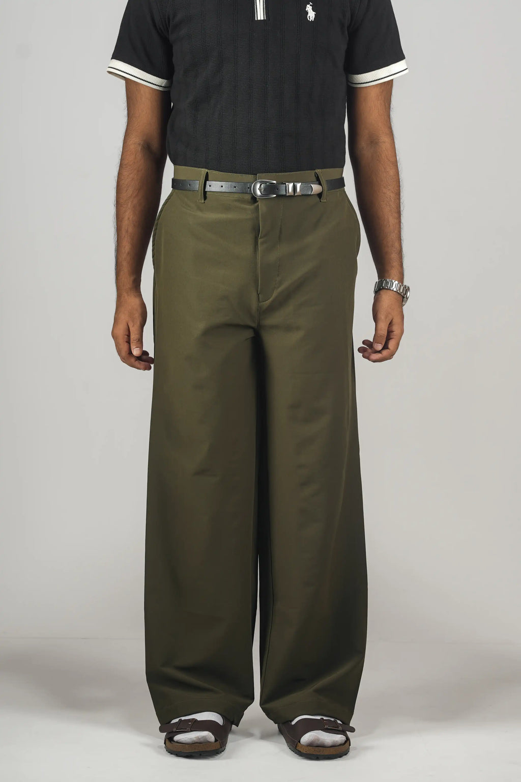 UNISEX CORTEZ TAILORED BAGGY PANTS- OLIVE (WINTER EDITION)