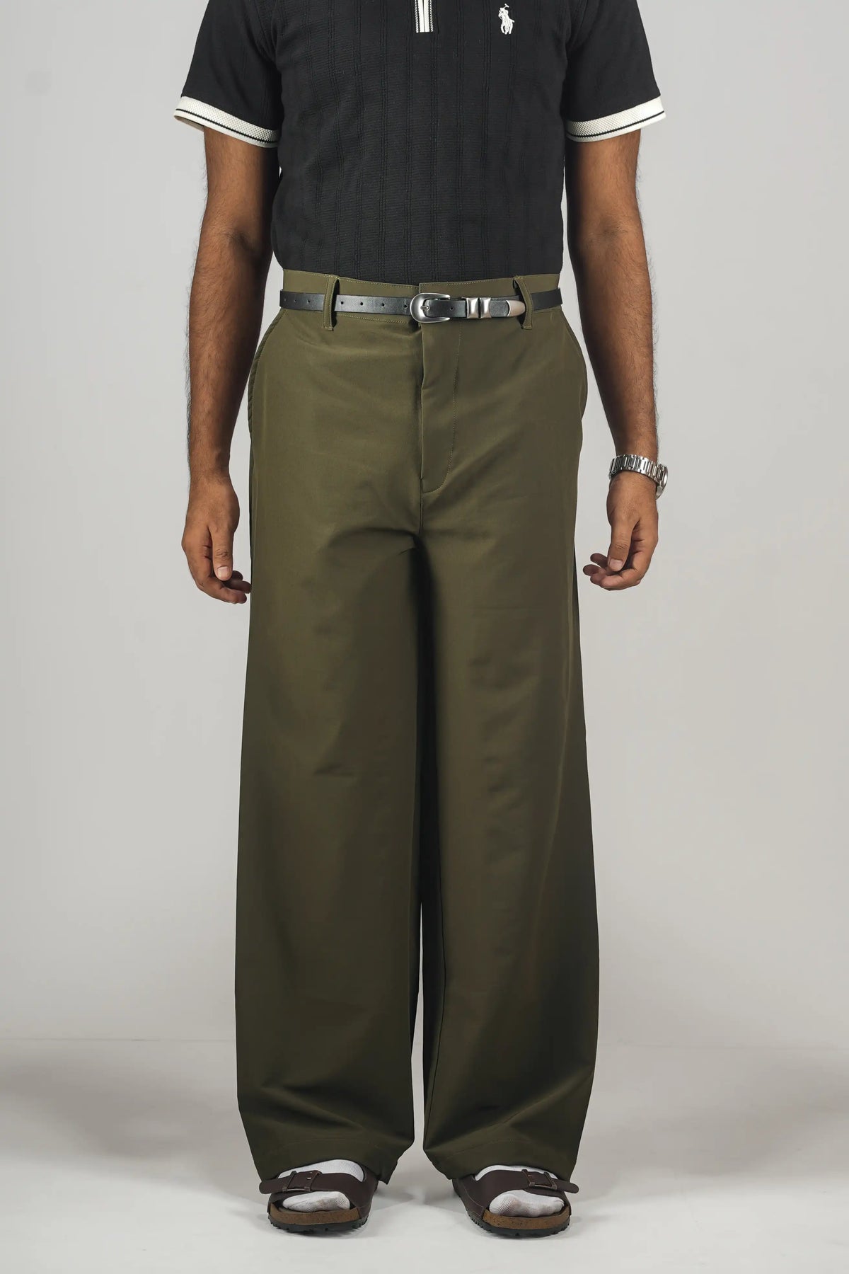 UNISEX CORTEZ TAILORED BAGGY PANTS- OLIVE (WINTER EDITION)