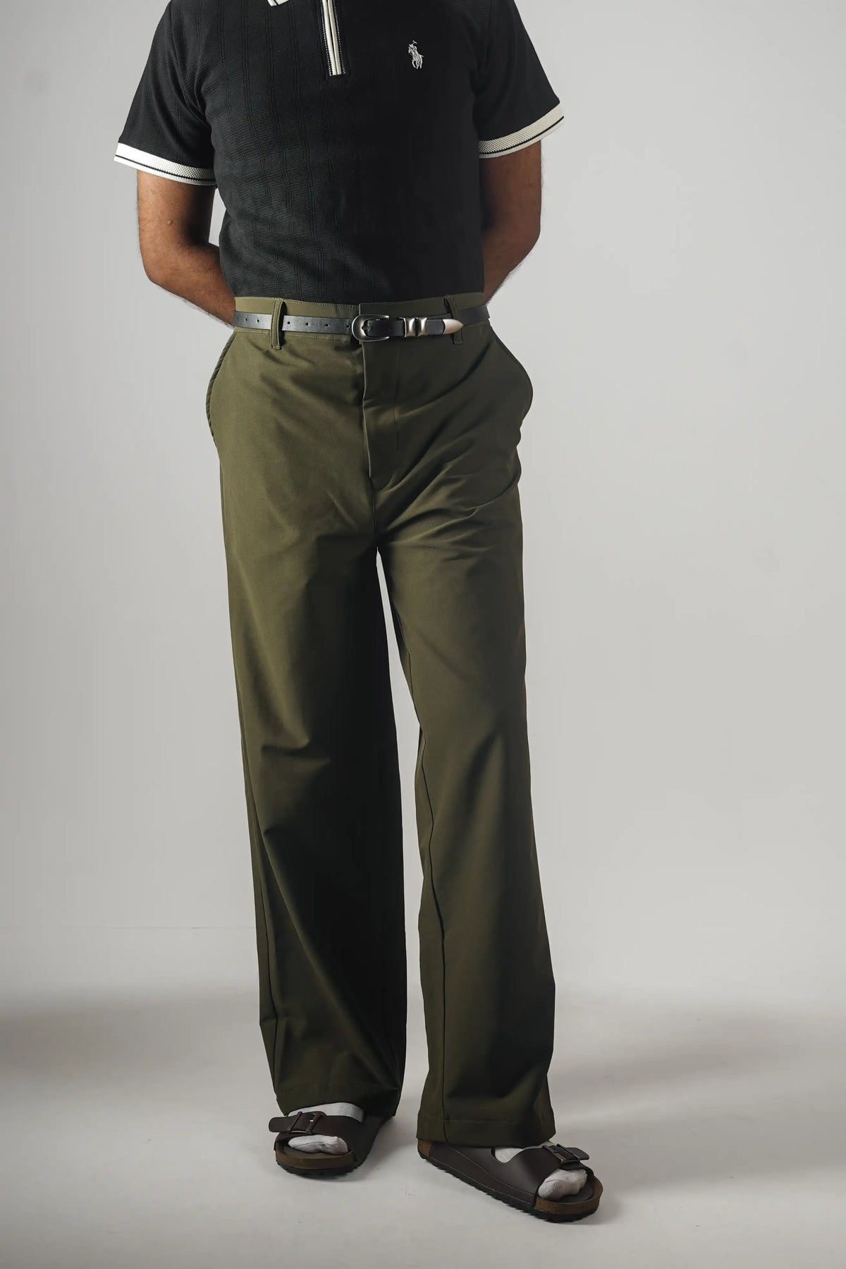 UNISEX CORTEZ TAILORED BAGGY PANTS- OLIVE (WINTER EDITION)