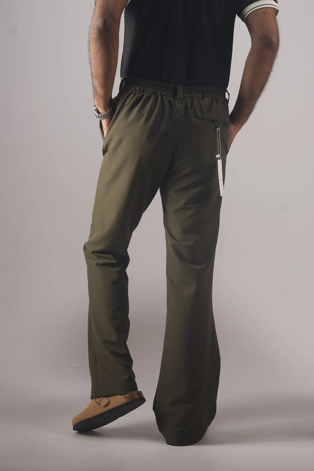 UNISEX CORTEZ TAILORED FLARED PANTS- OLIVE (WINTER EDITION)