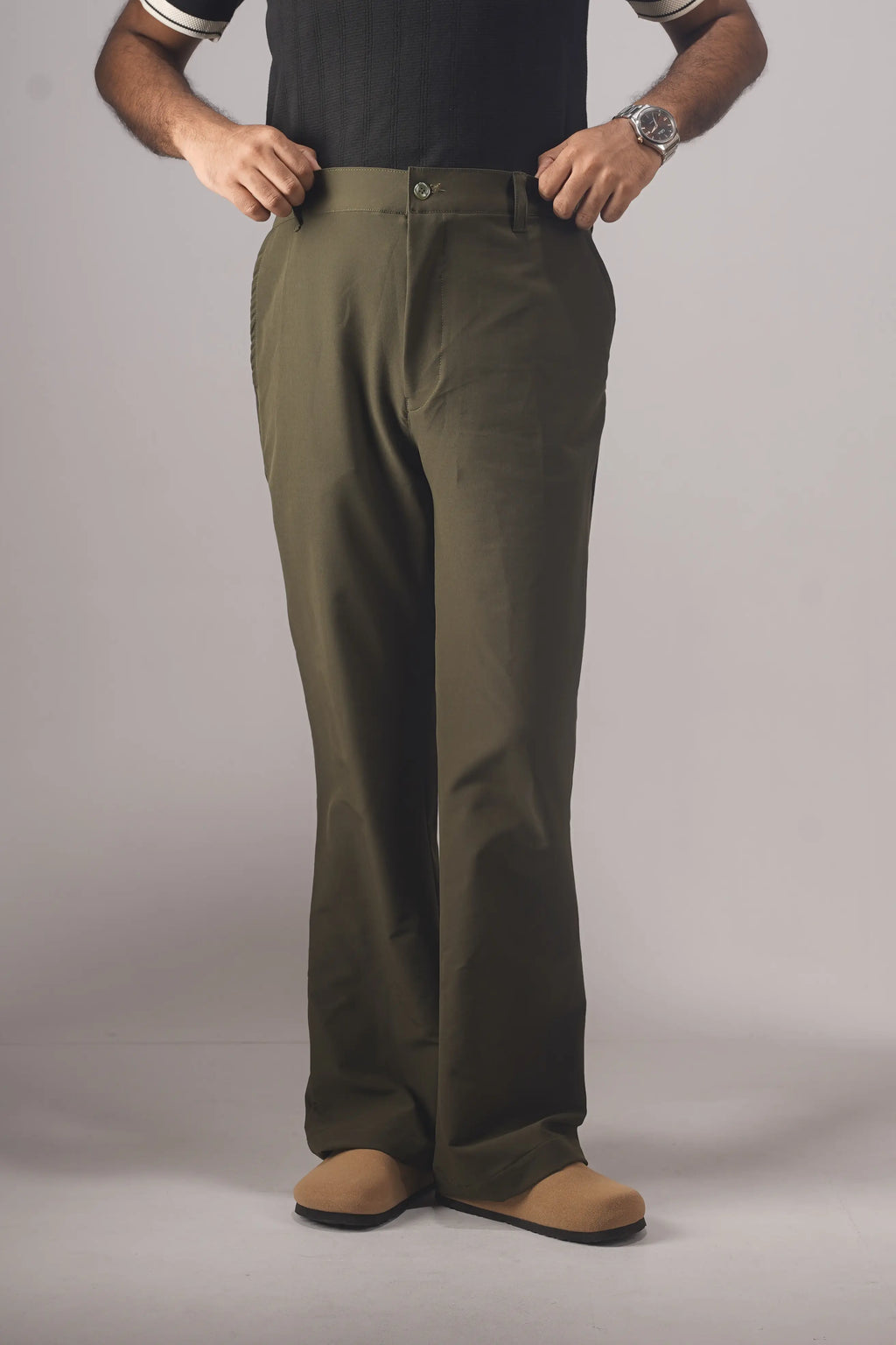 UNISEX CORTEZ TAILORED FLARED PANTS- OLIVE (WINTER EDITION)