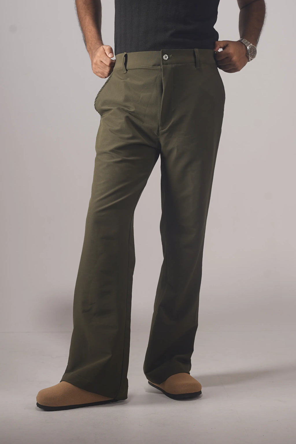 UNISEX CORTEZ TAILORED FLARED PANTS- OLIVE (WINTER EDITION)