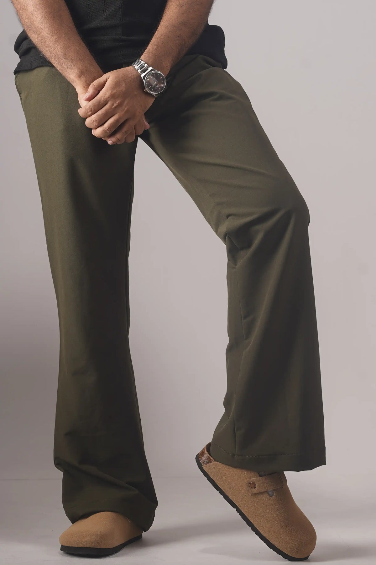 UNISEX CORTEZ TAILORED FLARED PANTS- OLIVE (WINTER EDITION)