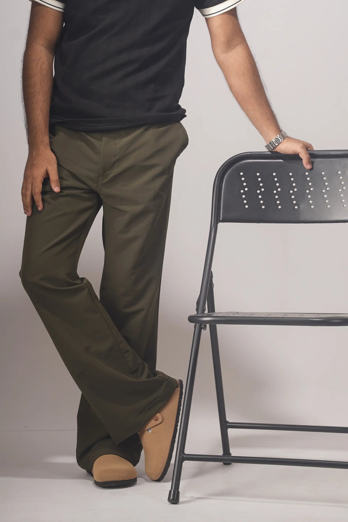 UNISEX CORTEZ TAILORED FLARED PANTS- OLIVE (WINTER EDITION)