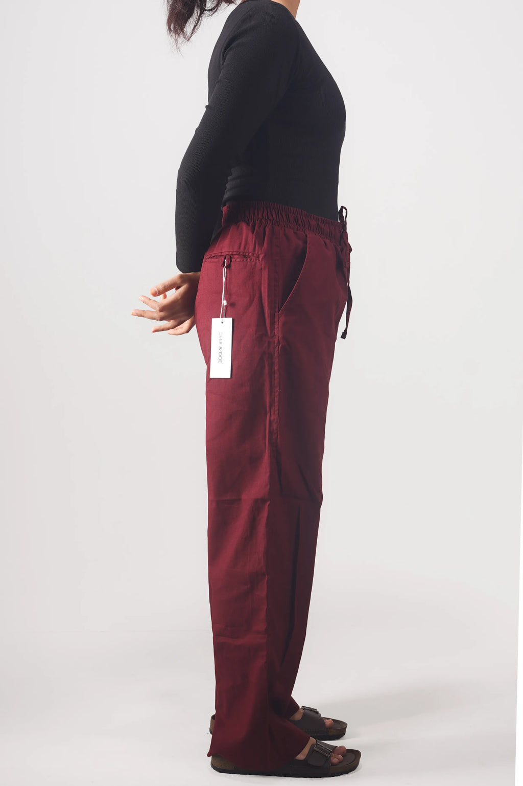 Premium Remi Cotton Baggy trousers (Maroon)