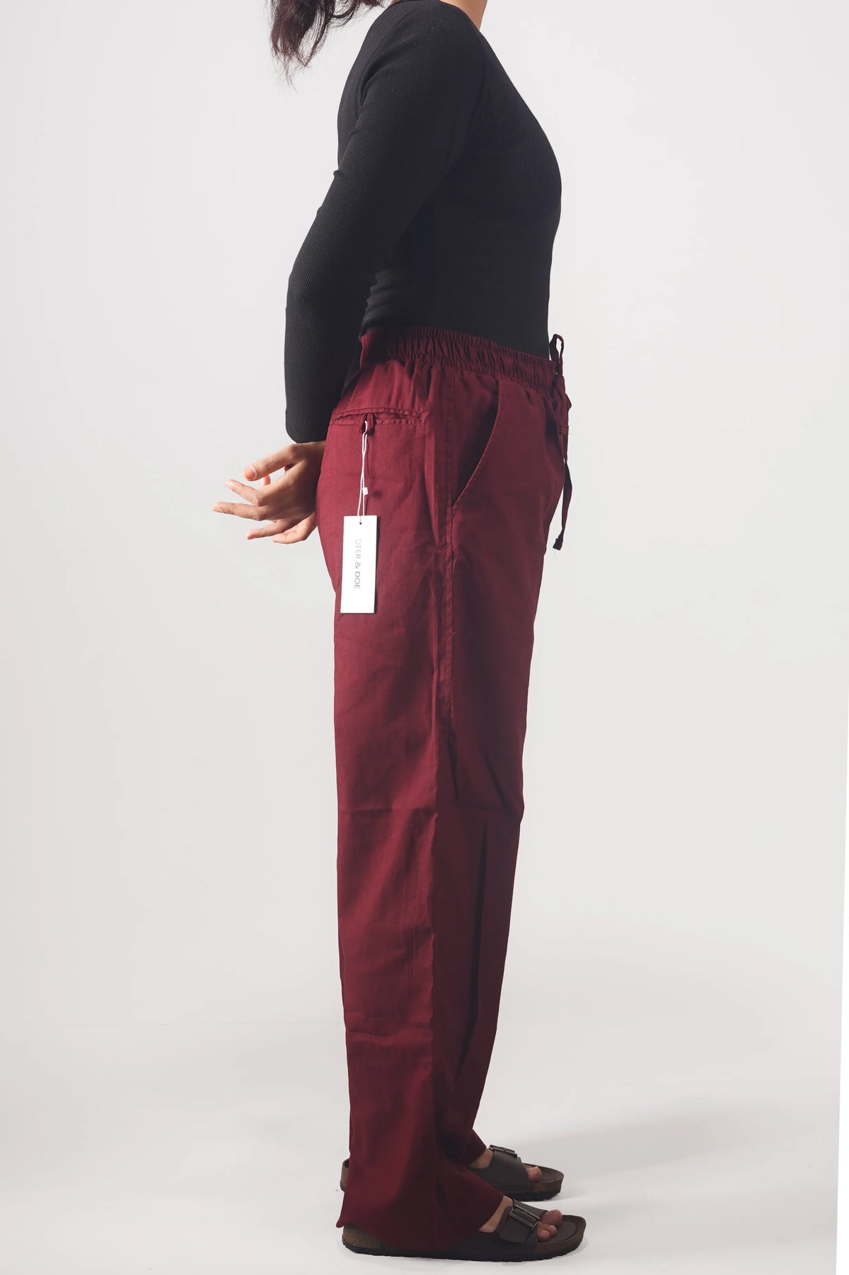 Premium Remi Cotton Baggy trousers (Maroon)
