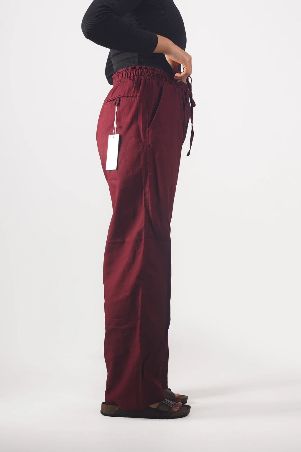 Premium Remi Cotton Baggy trousers (Maroon)