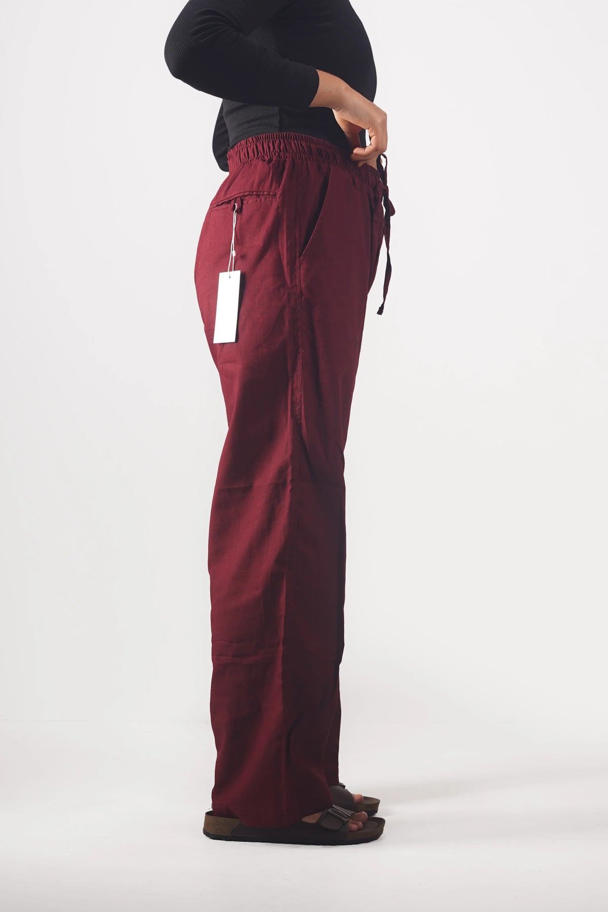 Premium Remi Cotton Baggy trousers (Maroon)