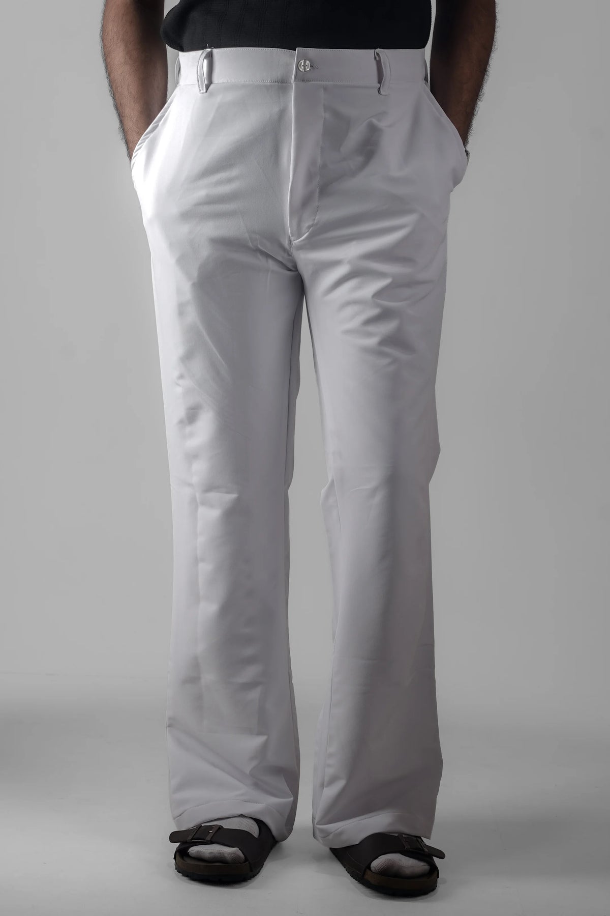 UNISEX CORTEZ TAILORED FLARED PANTS- WHITE (WINTER EDITION)