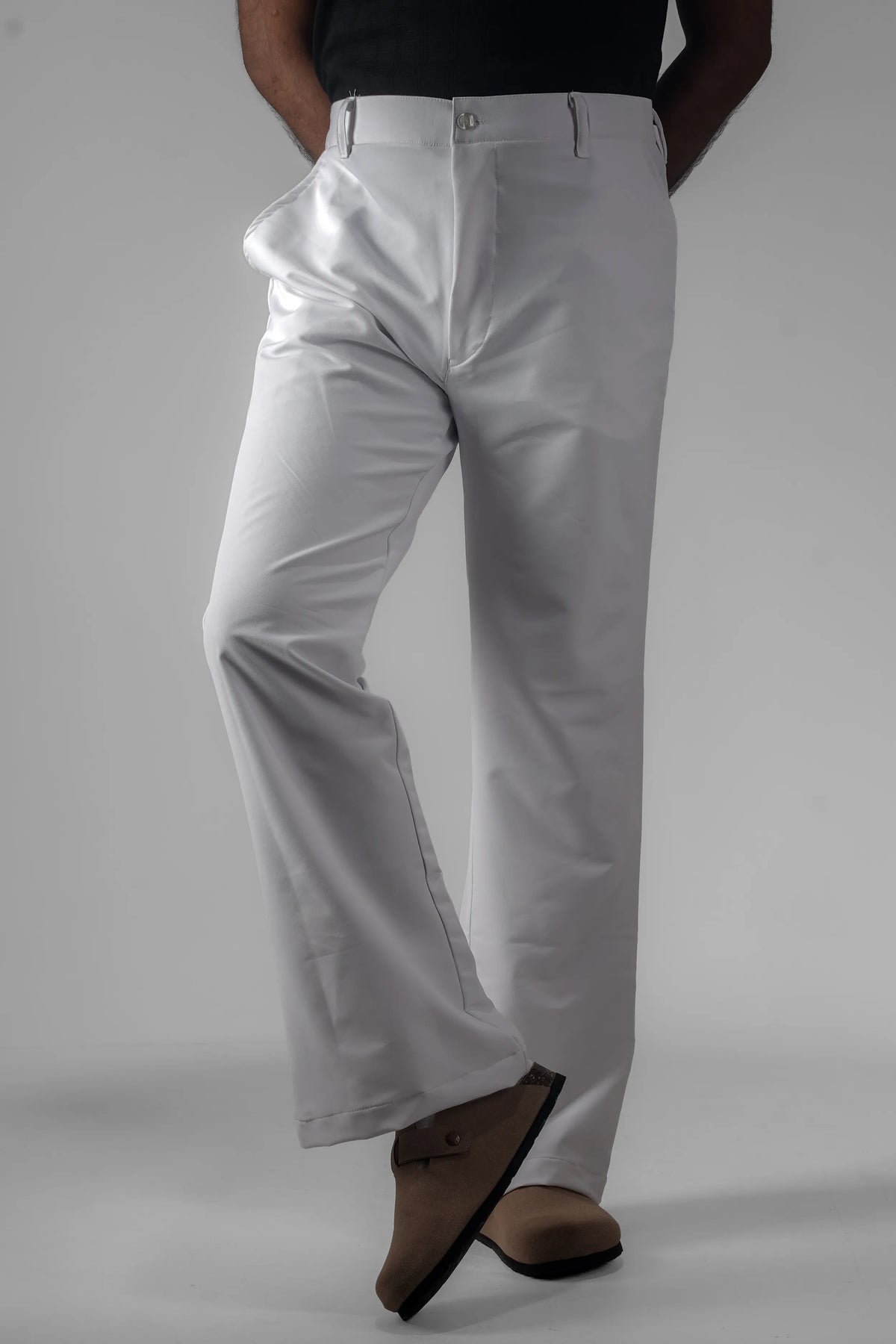 UNISEX CORTEZ TAILORED FLARED PANTS- WHITE (WINTER EDITION)
