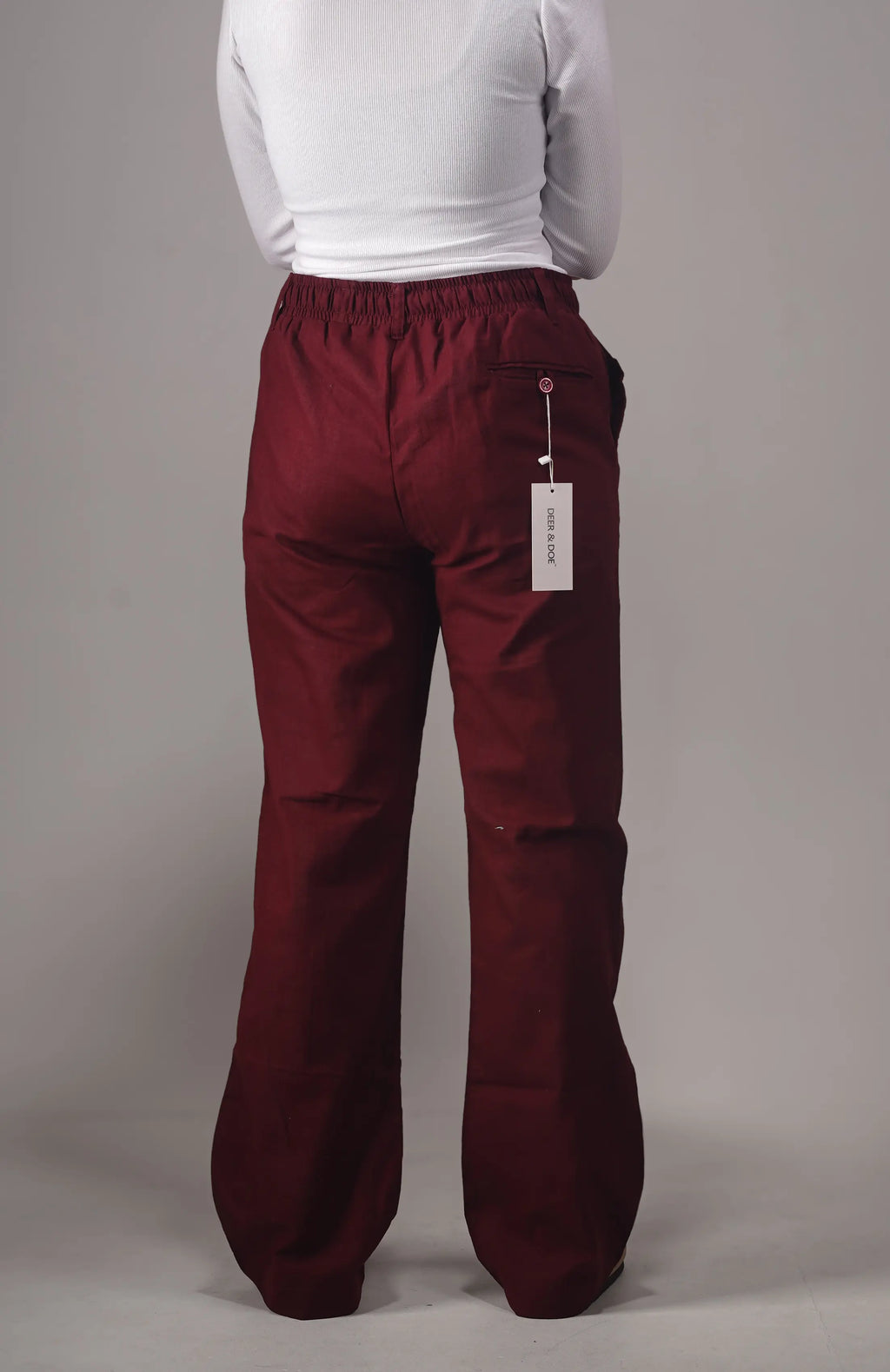 Remi Cotton Flared Trousers- Maroon (Belt Loop)