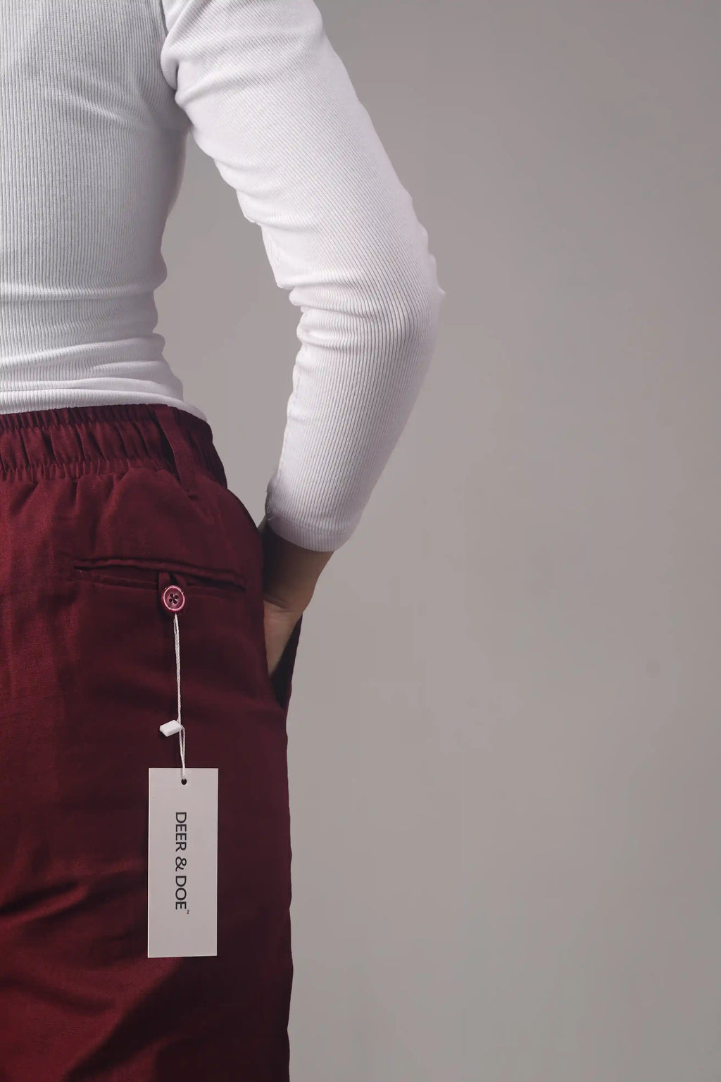 Remi Cotton Flared Trousers- Maroon (Belt Loop)