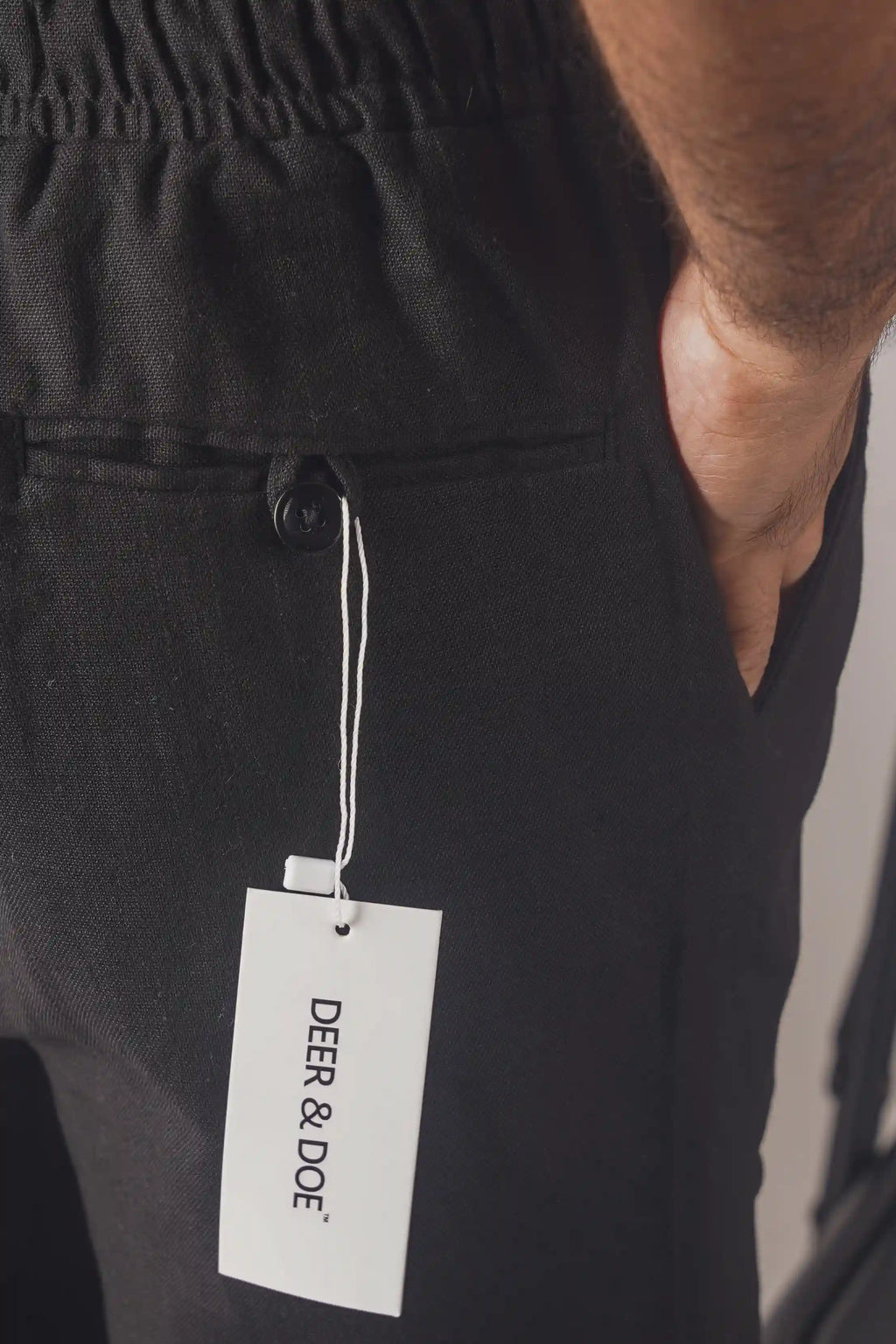 PREMIUM REMI COTTON FLARED TROUSERS- BLACK