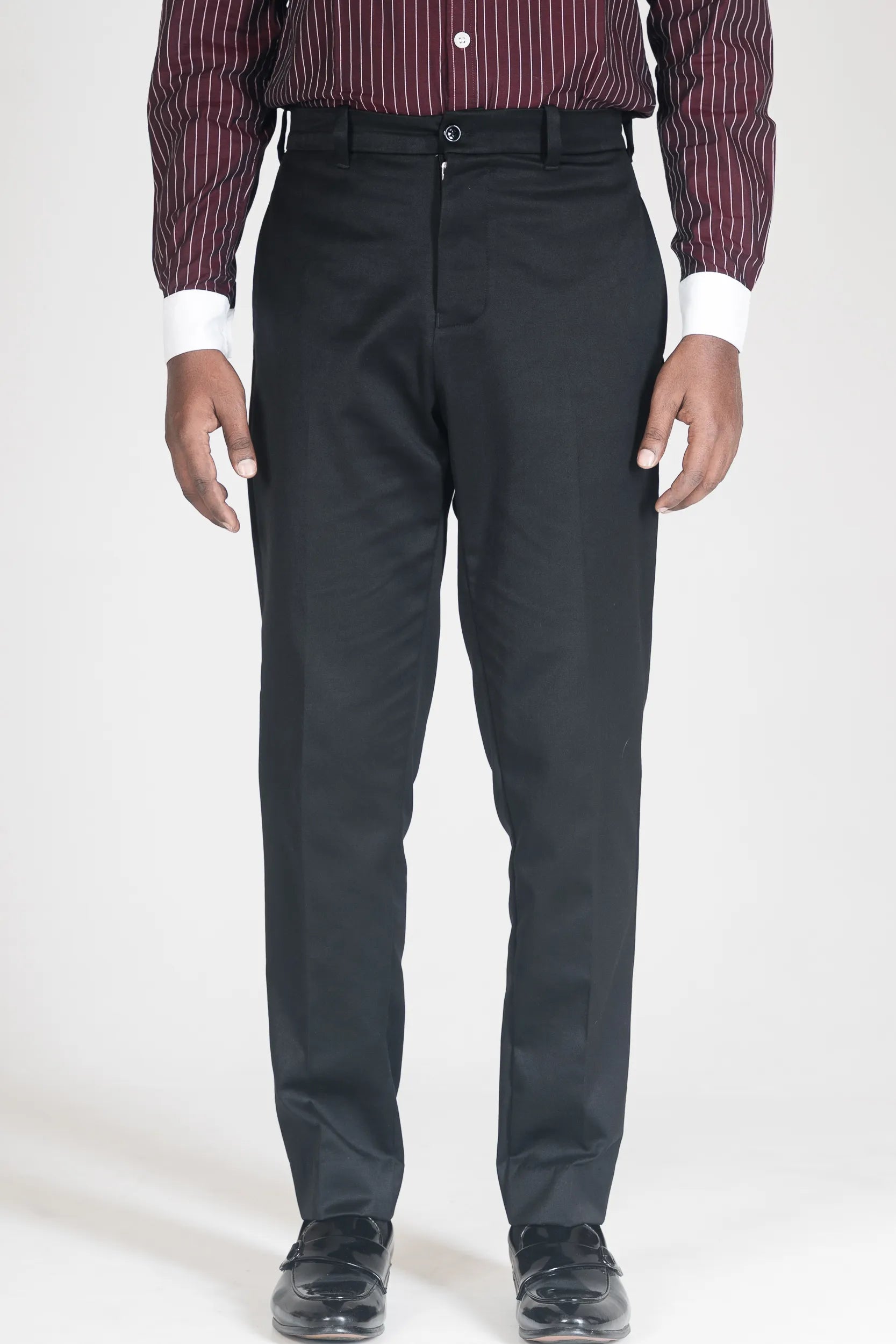 FORMAL PANTS - BELT LOOP - STRAIGTH CUT NARROW - BLACK - DEER & DOE
