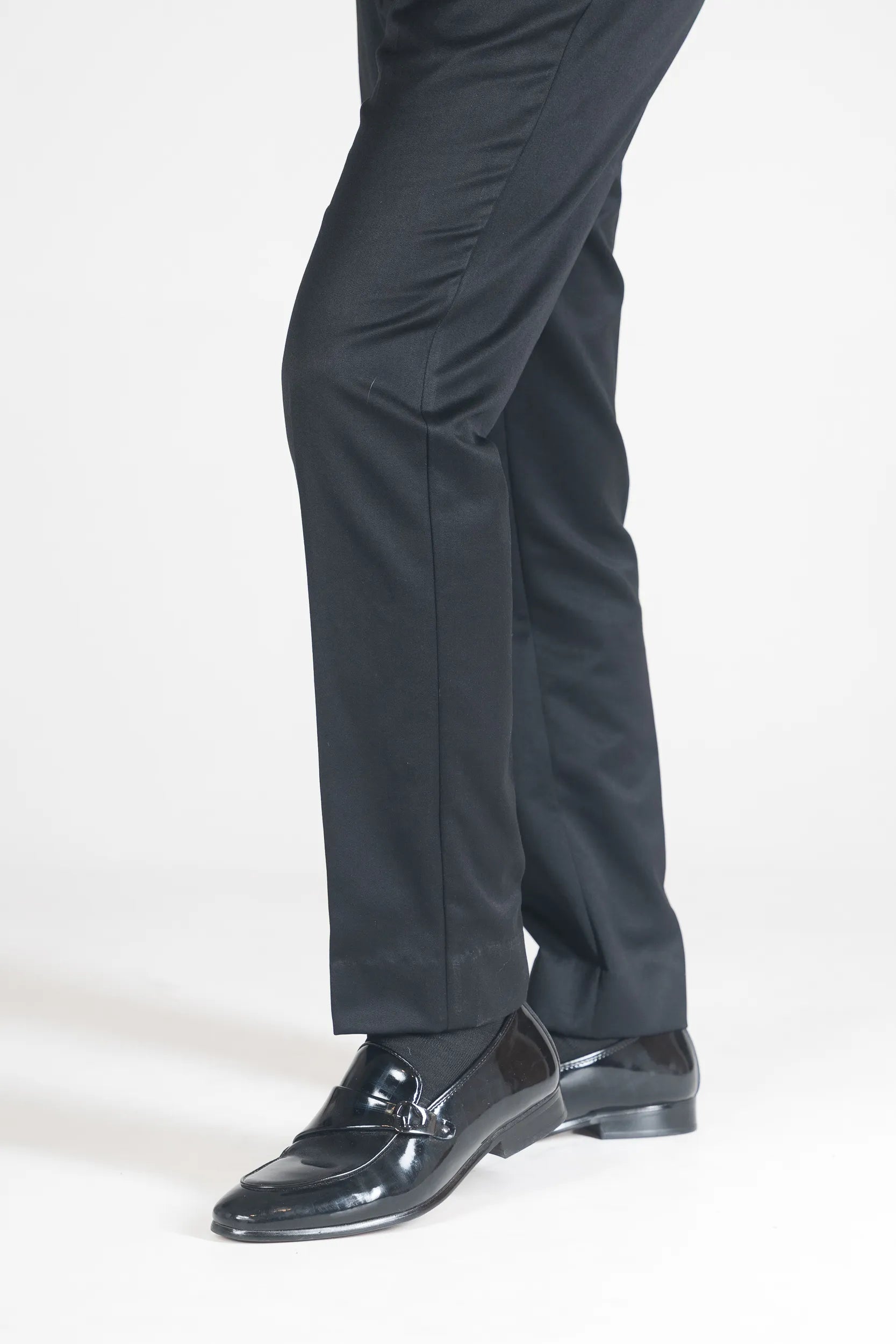 FORMAL PANTS - BELT LOOP - STRAIGTH CUT NARROW - BLACK - DEER & DOE