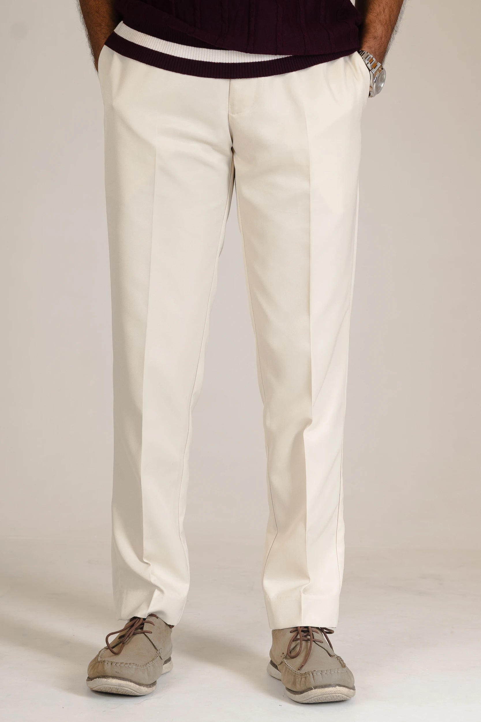 STRAIGTH CUT CHINOS - CREAM - DEER & DOE