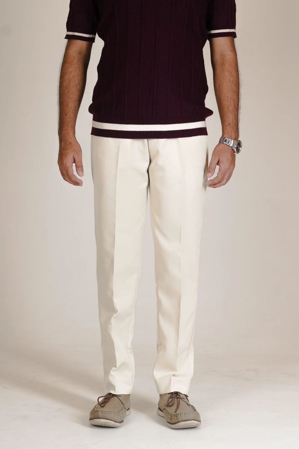 STRAIGTH CUT CHINOS - CREAM - DEER & DOE