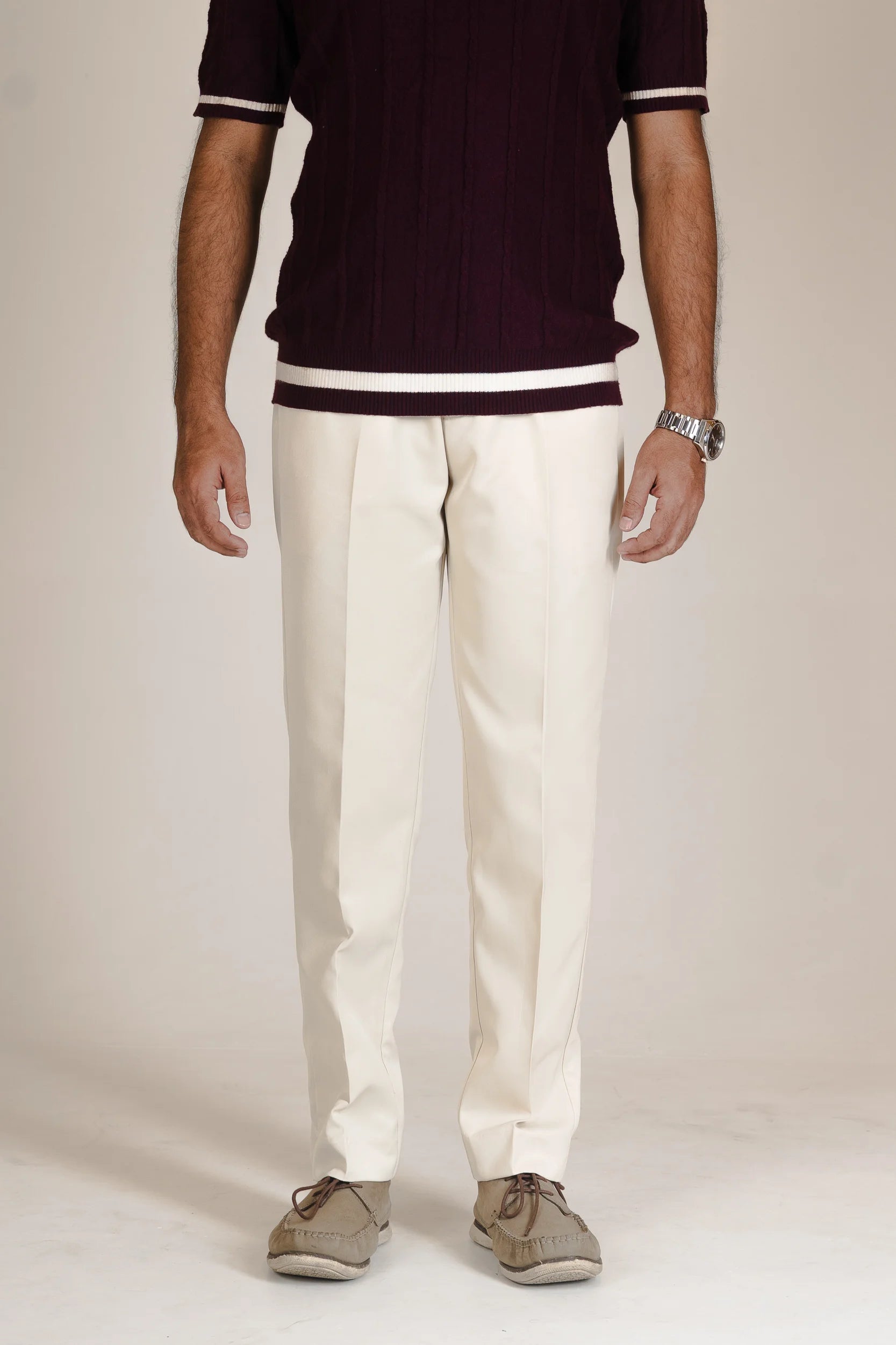 STRAIGTH CUT CHINOS - CREAM - DEER & DOE