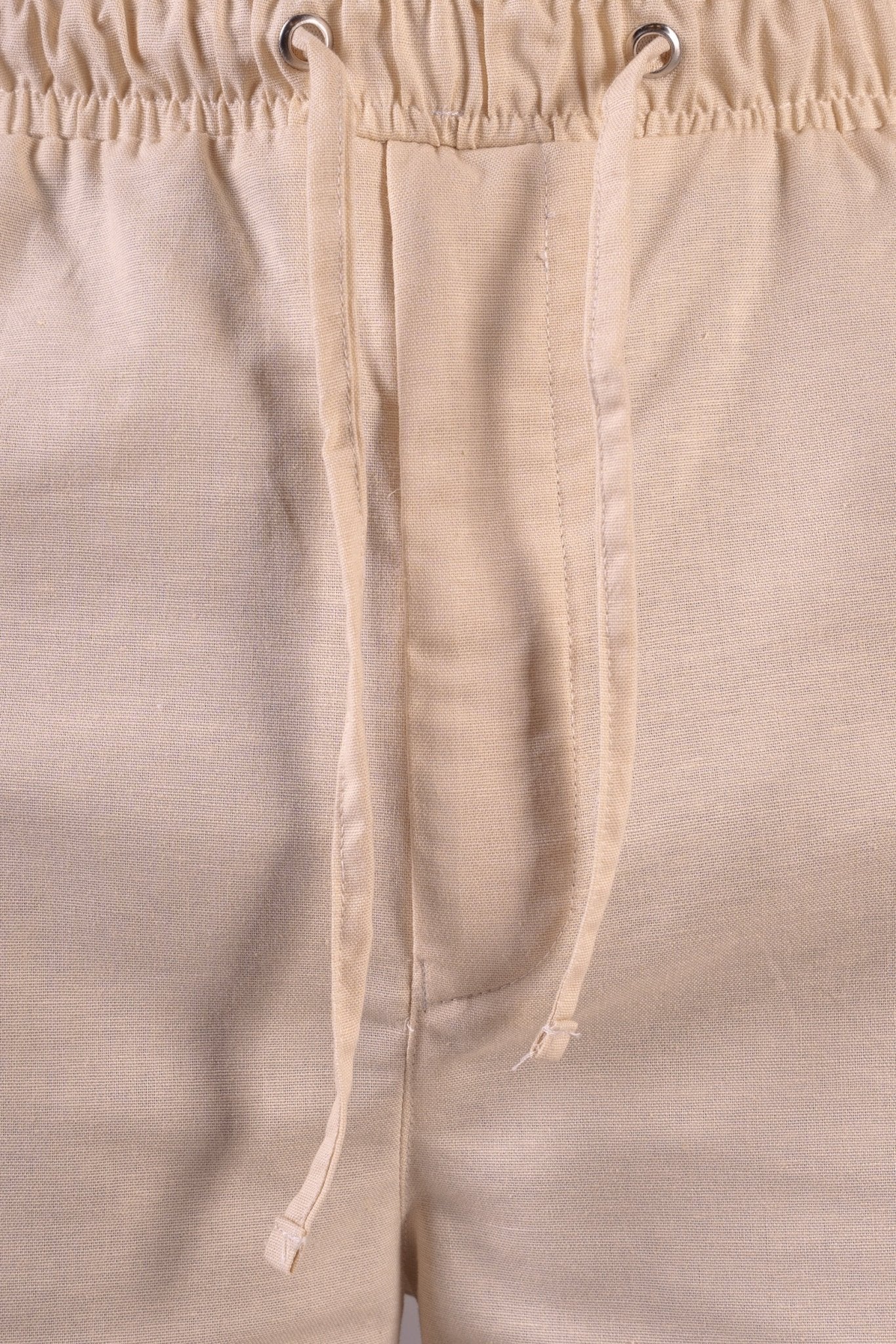 PREMIUM COTTON SLUB BAGGY TROUSERS - UNISEX - (BEIGE) - DEER & DOE