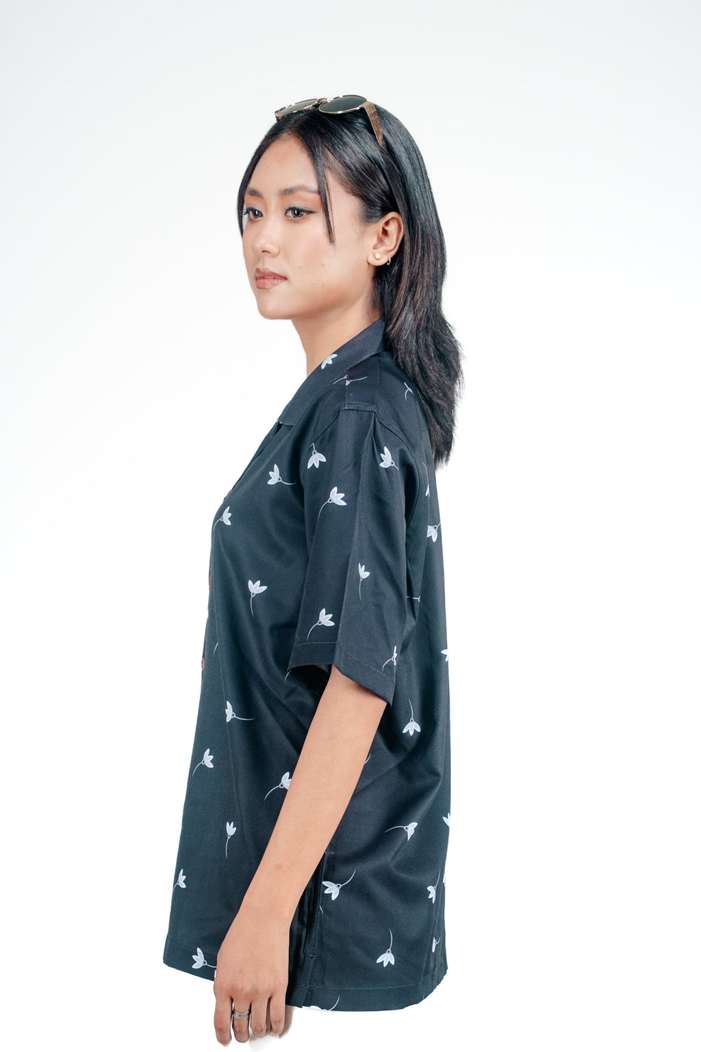 CASA HAVANA– FLORAL BLACK SHIRT