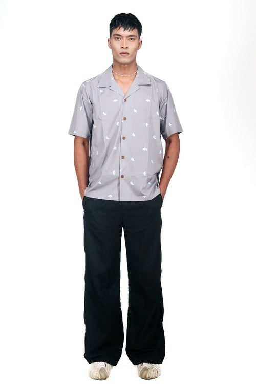 CASA HAVANA– FLORAL SILVER SHIRT - DEER & DOE
