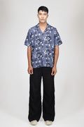 TROPIVANA-LEAF BLACK SHIRT