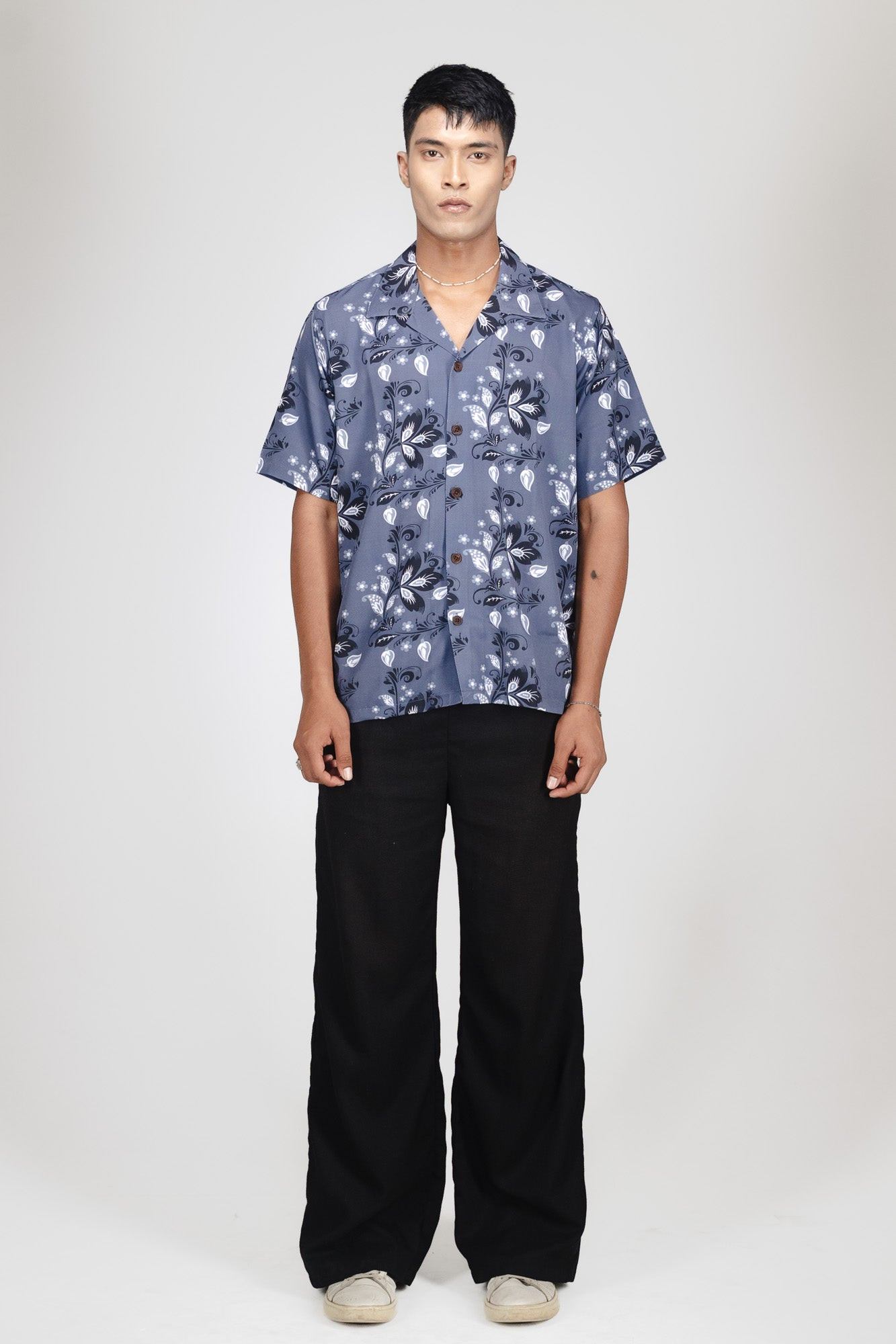 TROPIVANA-LEAF BLACK SHIRT - DEER & DOE