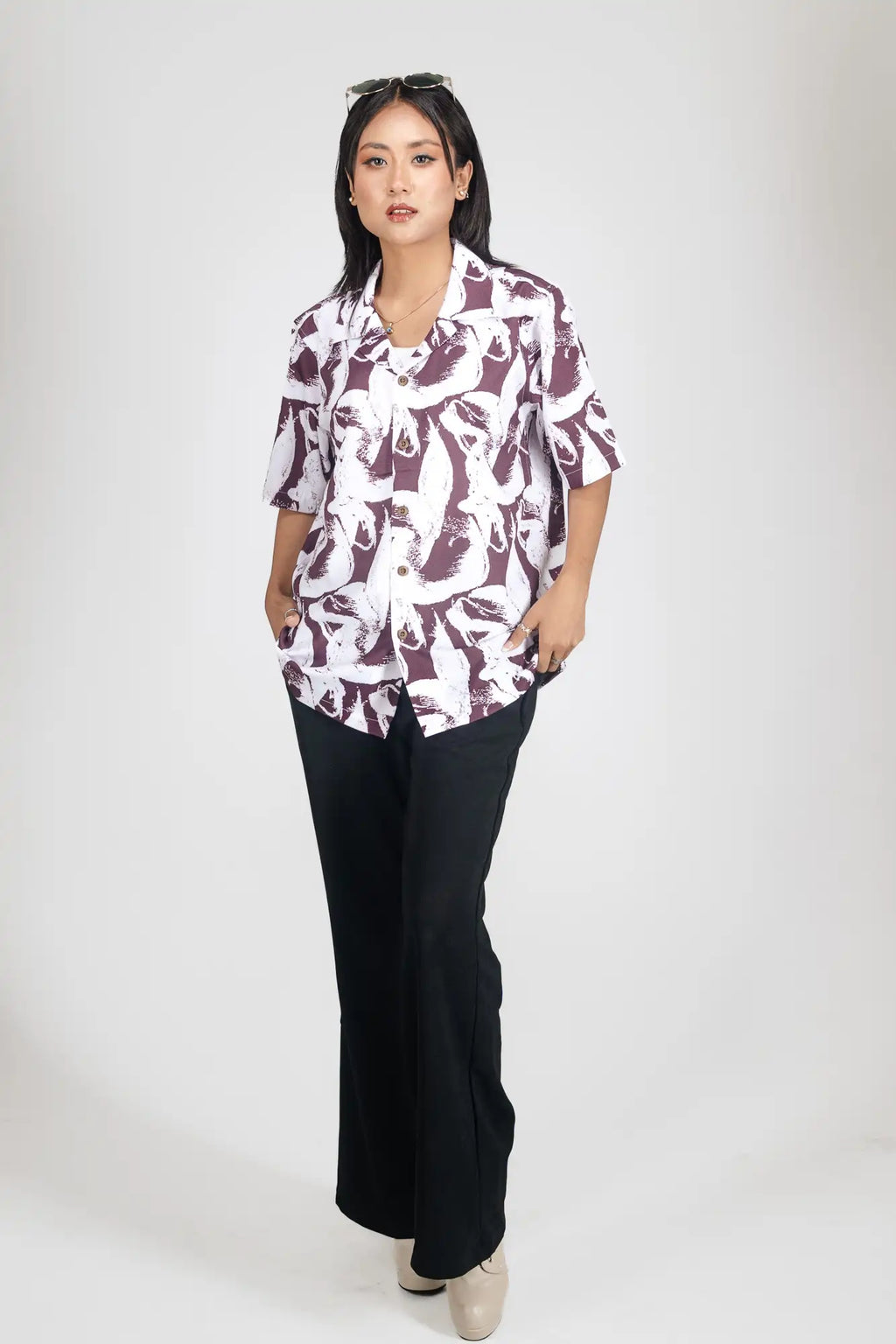 OBSIDIAN DRIFT– FOG MAROON SHIRT - DEER & DOE