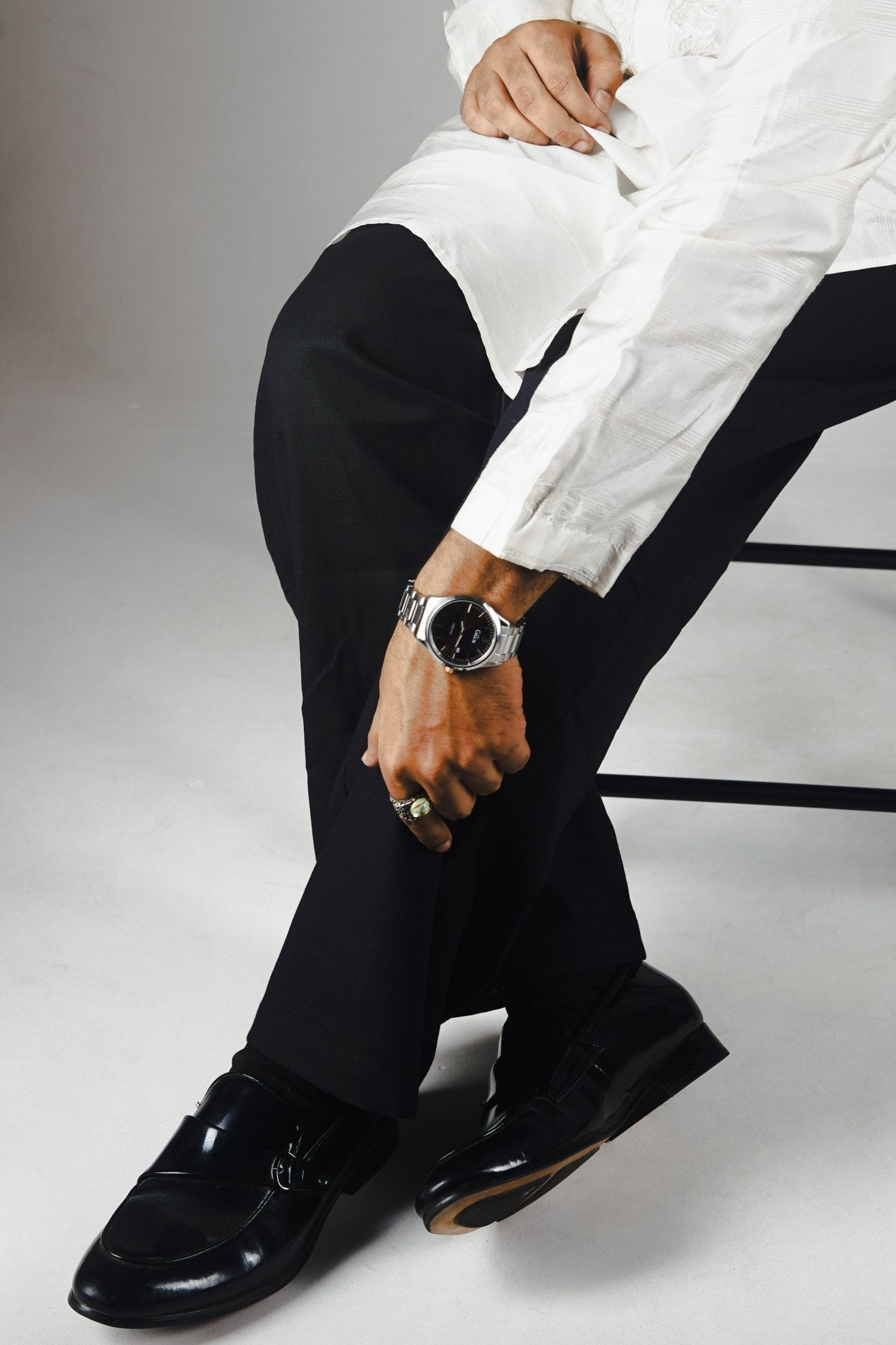 Premium Cotton Loose Fit Pyjamas Black - EID Edition - DEER & DOE